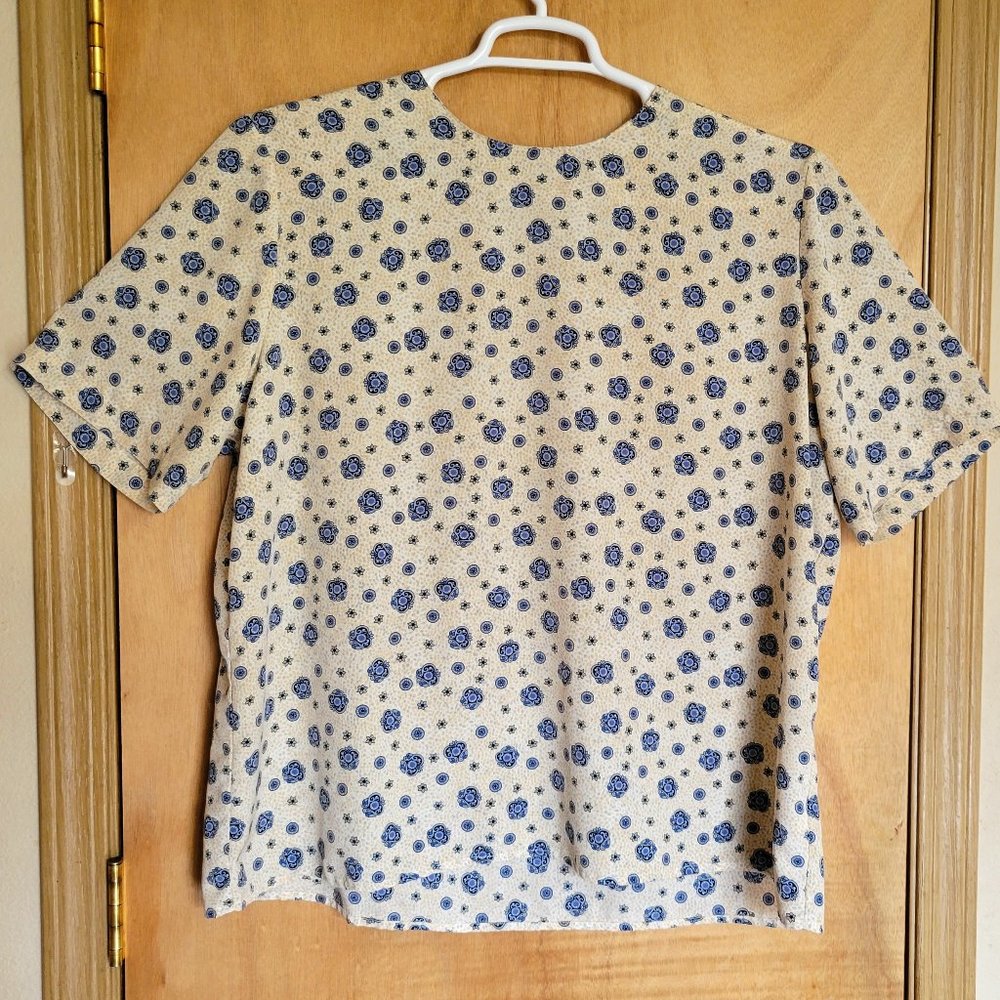 Worthington 2X Short Sleeve Blouse Floral